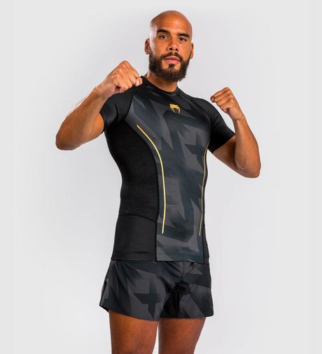 Venum Rashguard Razor Short Sleeves - Black/Gold - Rashguard